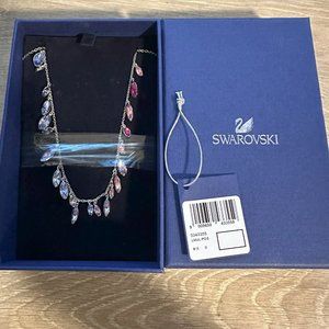 NEW! GENUINE SWAROVSKI TODY THIN MULTI PURPLE NECKLACE, PALLADIUM-PLATED 5043355